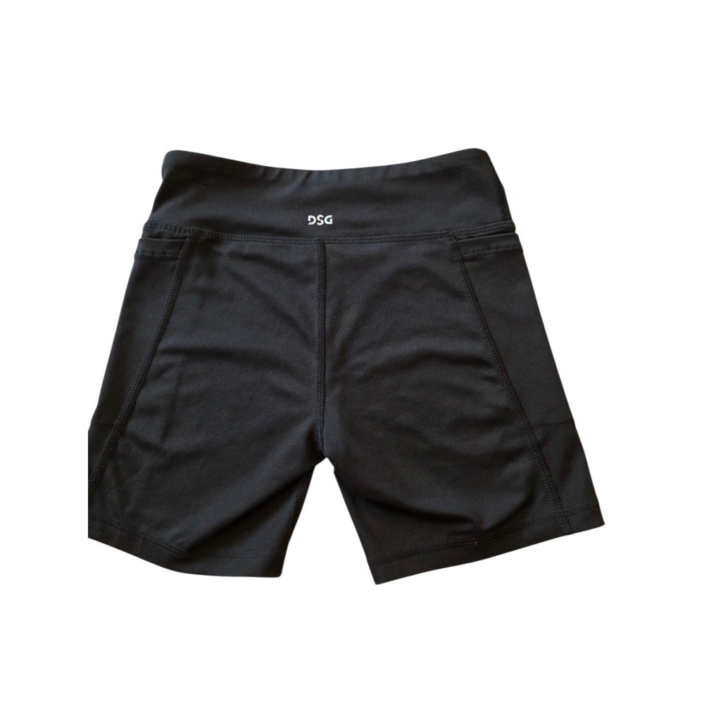 DSG Girls Athletic Compression Shorts Black Bike Yoga Volleyball Pockets Size S